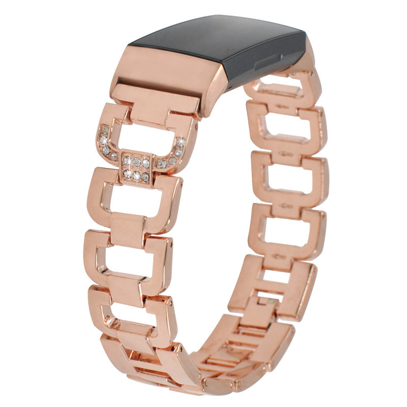 Durable Rhinestones Decor Aluminum Alloy Replacement Smart Watch Band Wrist Strap for Fitbit Charge 6 5 Durable Rhinestones Decor Aluminum Alloy Replacement Smart Watch Band Wrist Strap for Fitbit Charge 6 5
